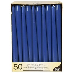 50x Donkerblauwe dinerkaarsen 25 cm - Dinerkaarsen
