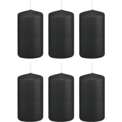 10x stuks Stompkaarsen zwart 10 cm - Stompkaarsen