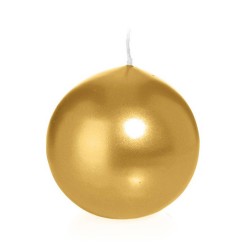1x Gouden bolkaars 8 cm 25 branduren - bolkaarsen