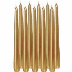 12x Gouden dinerkaarsen 25 cm 8 branduren - Dinerkaarsen