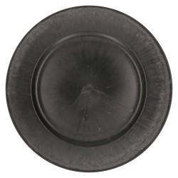 1x Ronde kaarsenborden/onderborden mat zwart 33 cm - Kaarsenplateaus