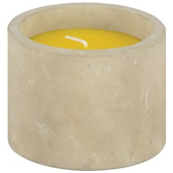 1x Citrus geurkaars in betonnen houder 8.5 x 7 cm brandduur 10 uur - geurkaarsen