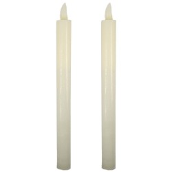 2x Stuks dinerkaars LED-verlichting met timer 25 cm - LED kaarsen