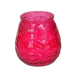 1x Citronella lowboy tafelkaarsen 10 cm rood glas - geurkaarsen
