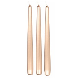 12x Metallic antiek gouden dinerkaarsen 25 cm 8 branduren - Dinerkaarsen