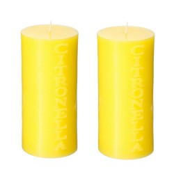 2x stuks antimuggen Citronella stomp kaarsen 64 branduren geel - geurkaarsen