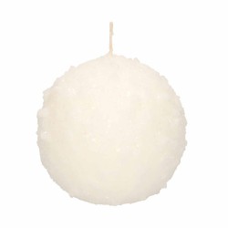 1x Witte sneeuwbal bolkaars 10 cm 67 branduren - bolkaarsen