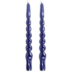 SENZA Twisted Dinerkaarsen Blauw - Set van 2